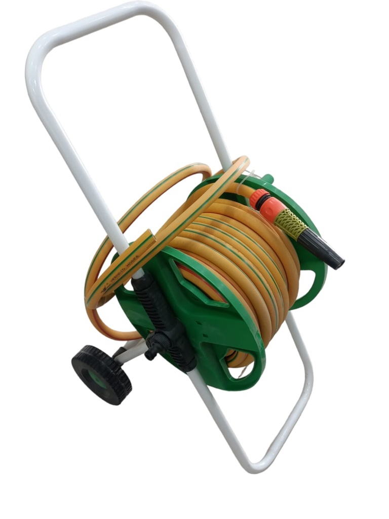 GREEN REEL WITH WHEEL WITH HOSE